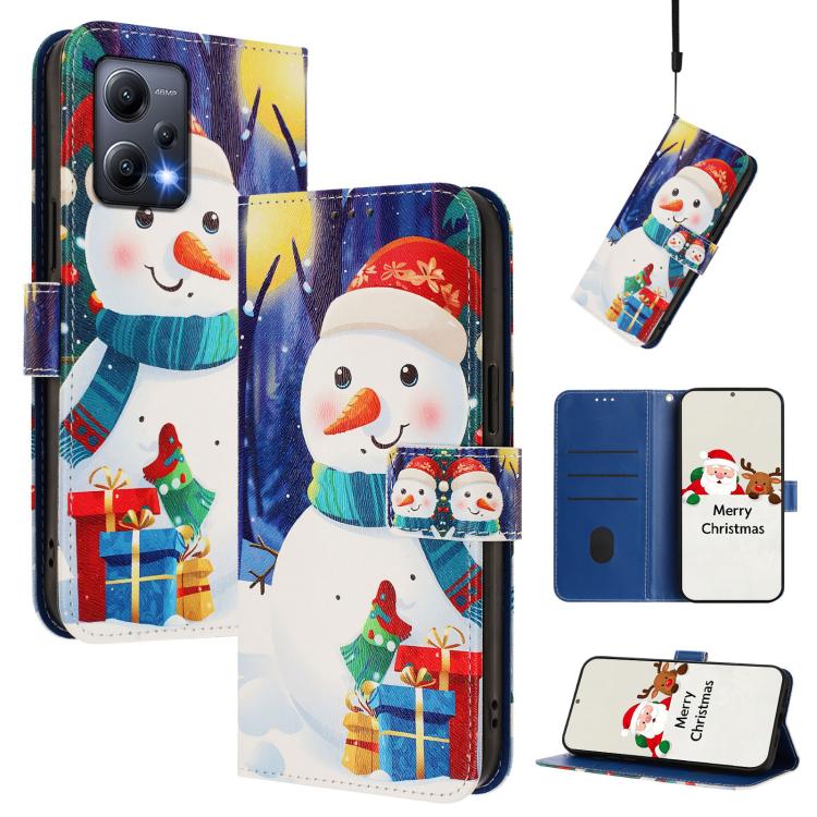Christmas Series Buckle Leather Phone Case with Hand Strap, For Redmi A1 4G / A2 4G, For Redmi Note 12 Pro+ 5G Global, For Redmi Note 12 5G Global / Xiaomi Poco X5, For Redmi 10 5G / Note 11E 5G