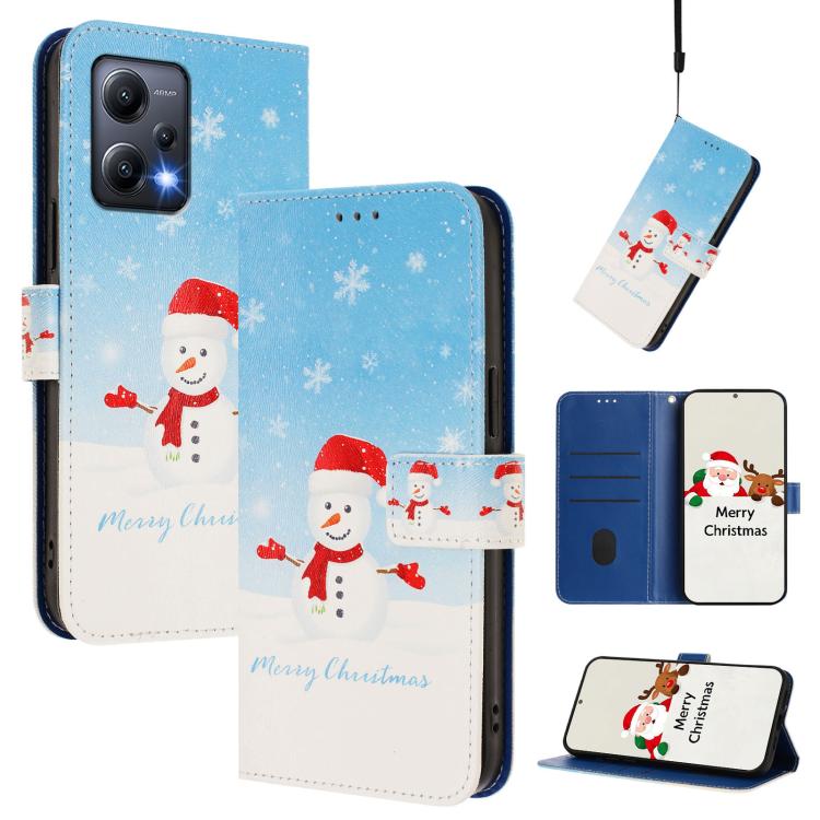 Christmas Series Buckle Leather Phone Case with Hand Strap, For Redmi A1 4G / A2 4G, For Redmi Note 12 Pro+ 5G Global, For Redmi Note 12 5G Global / Xiaomi Poco X5, For Redmi 10 5G / Note 11E 5G