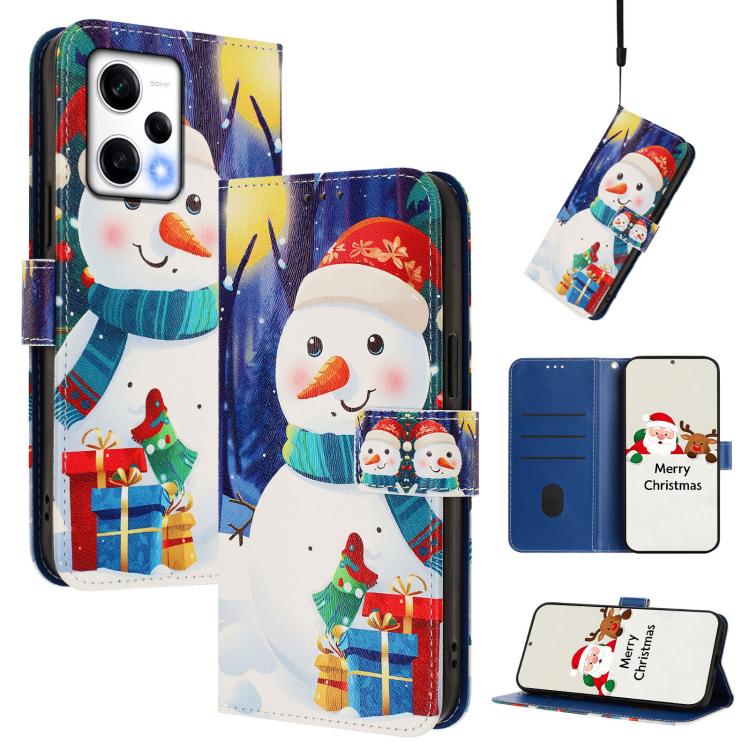 Christmas Series Buckle Leather Phone Case with Hand Strap, For Redmi A1 4G / A2 4G, For Redmi Note 12 Pro+ 5G Global, For Redmi Note 12 5G Global / Xiaomi Poco X5, For Redmi 10 5G / Note 11E 5G
