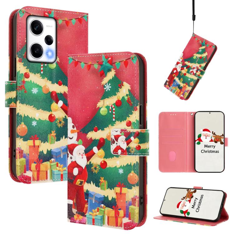 Christmas Series Buckle Leather Phone Case with Hand Strap, For Redmi A1 4G / A2 4G, For Redmi Note 12 Pro+ 5G Global, For Redmi Note 12 5G Global / Xiaomi Poco X5, For Redmi 10 5G / Note 11E 5G