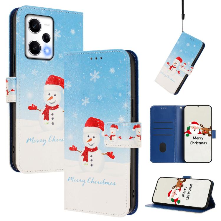 Christmas Series Buckle Leather Phone Case with Hand Strap, For Redmi A1 4G / A2 4G, For Redmi Note 12 Pro+ 5G Global, For Redmi Note 12 5G Global / Xiaomi Poco X5, For Redmi 10 5G / Note 11E 5G