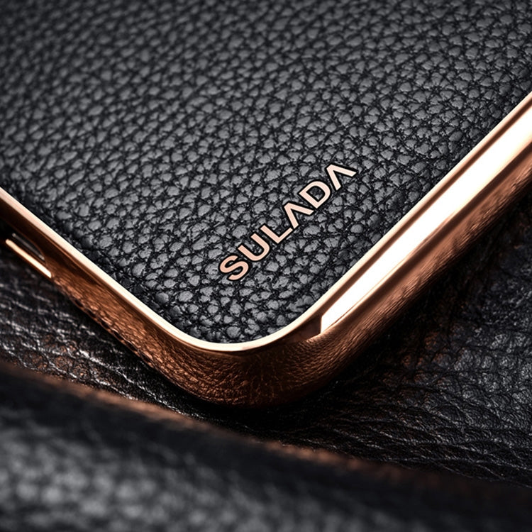 SULADA Litchi Texture Leather Electroplated Shckproof Protective Case, For iPhone 11 Pro, For iPhone 11, For iPhone 11 Pro Max