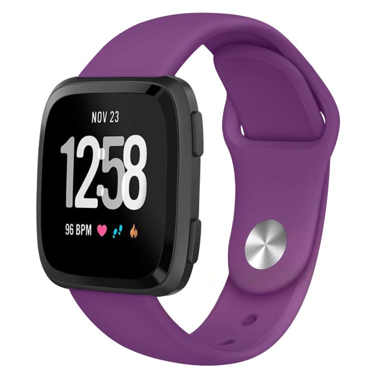 For Fitbit Versa 2 / Versa / Versa Lite xDfind Rivet Buckle Solid Color Silicone Watch Band, S