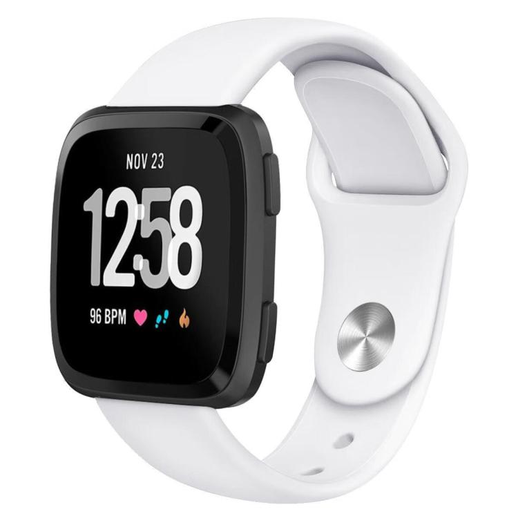 For Fitbit Versa 2 / Versa / Versa Lite xDfind Rivet Buckle Solid Color Silicone Watch Band, L