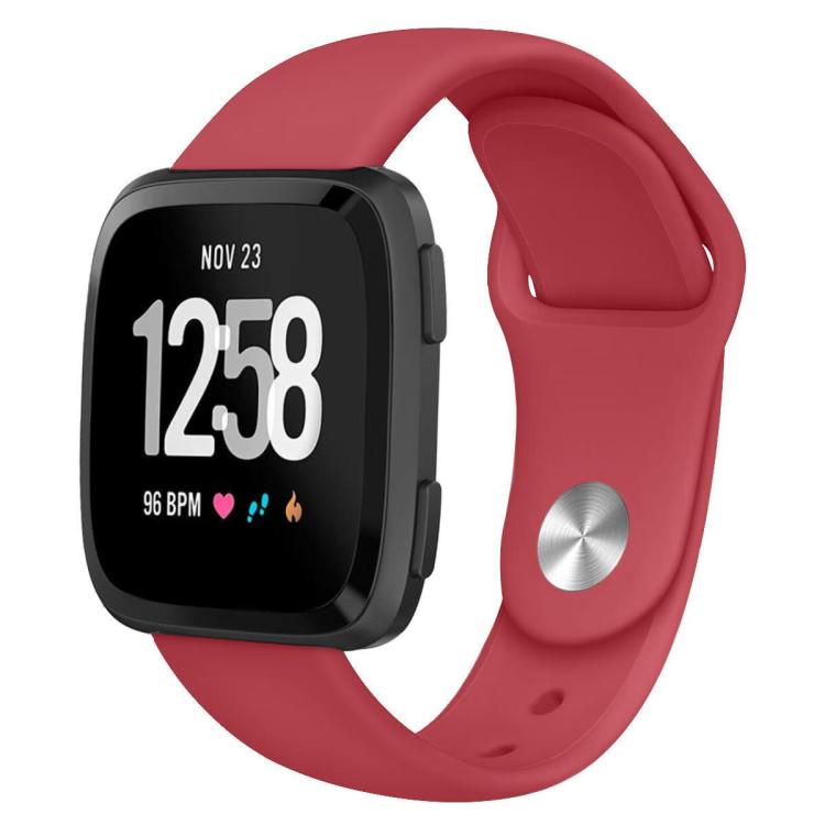 For Fitbit Versa 2 / Versa / Versa Lite xDfind Rivet Buckle Solid Color Silicone Watch Band, L
