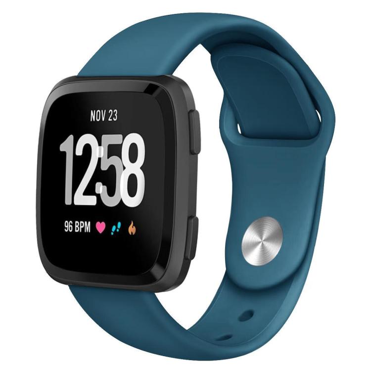 For Fitbit Versa 2 / Versa / Versa Lite xDfind Rivet Buckle Solid Color Silicone Watch Band, L