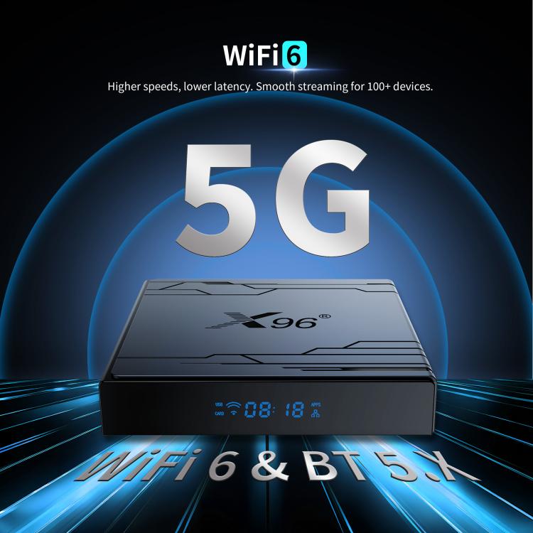 X96 NEX 4K Android 14 Smart TV Box with Remote Control, Amlogic S905Y5 Quad Core, 2GB+16GB, 4GB+32GB