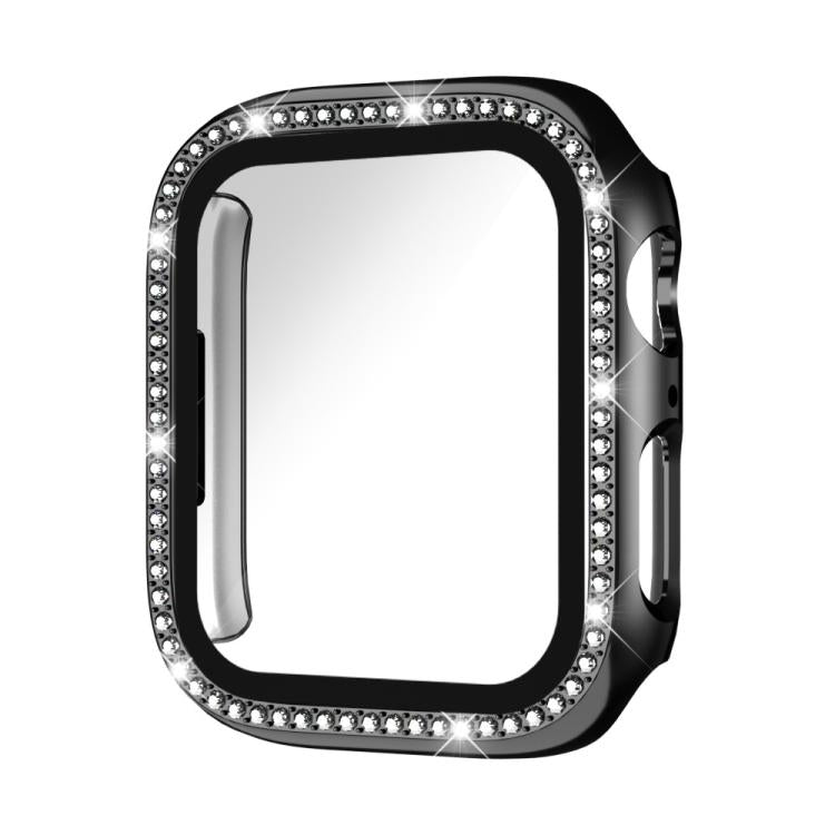 xDfind Single Row Diamond Tempered Glass Film Integrated PC Watch Case, For Apple Watch Ultra 3 / 2 / 1 49mm, For Apple Watch Series 9 / 8 / 7 45mm