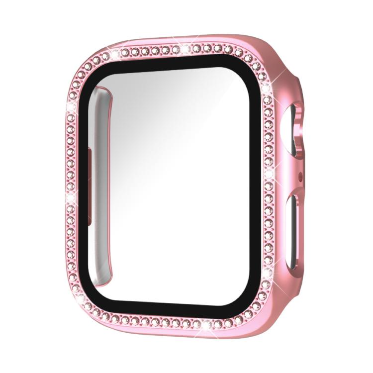 xDfind Single Row Diamond Tempered Glass Film Integrated PC Watch Case, For Apple Watch Ultra 3 / 2 / 1 49mm, For Apple Watch Series 9 / 8 / 7 45mm