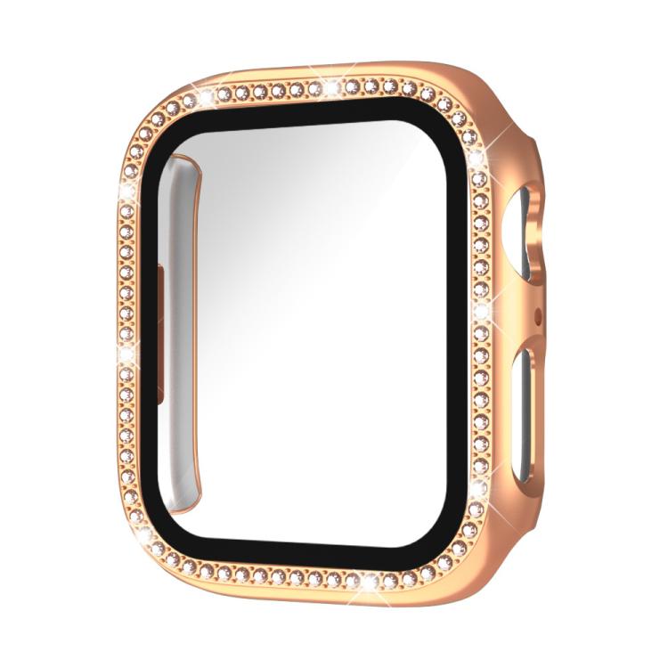 xDfind Single Row Diamond Tempered Glass Film Integrated PC Watch Case, For Apple Watch Ultra 3 / 2 / 1 49mm, For Apple Watch Series 9 / 8 / 7 45mm