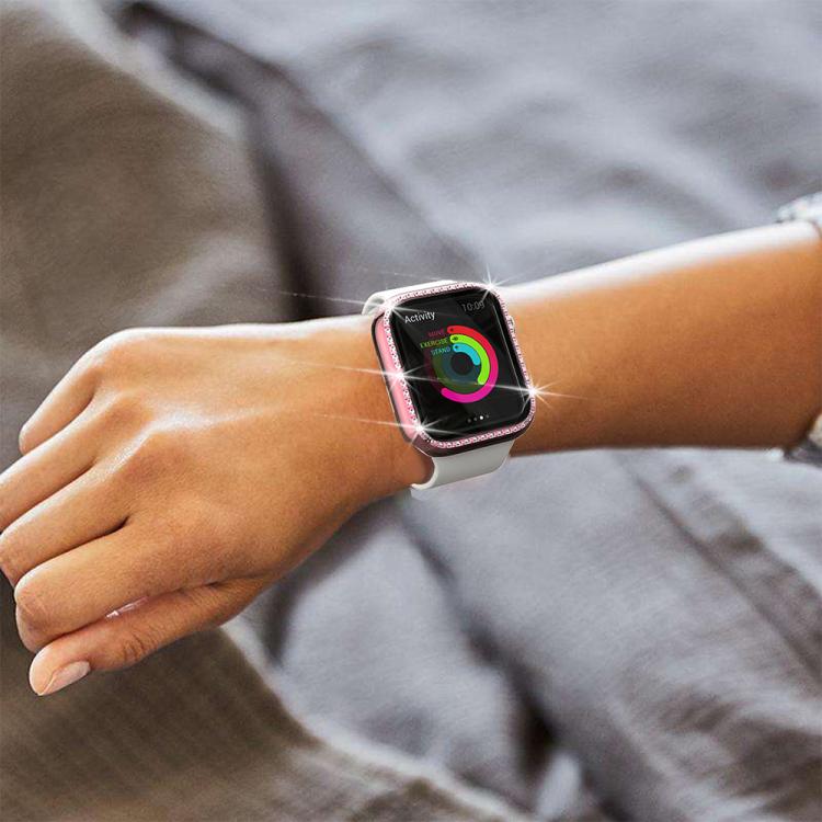 xDfind Single Row Diamond Tempered Glass Film Integrated PC Watch Case, For Apple Watch Series 11 46mm / 10 46mm, For Apple Watch Series 11 42mm / 10 42mm