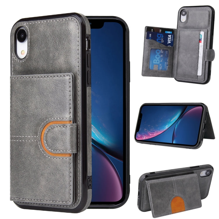 PU + TPU + PC  Shockproof Back Cover Case with Card Slot & Holder, For iPhone XS Max