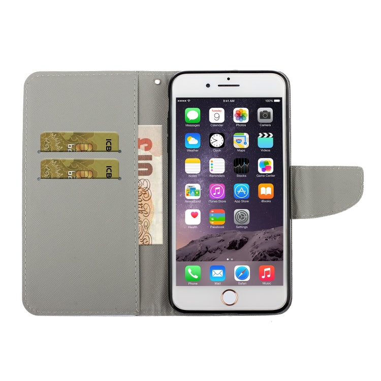 Coloured Drawing Pattern Horizontal Flip PU Leather Case with Holder & Card Slots & Wallet & Lanyard, For iPhone 8 & 7