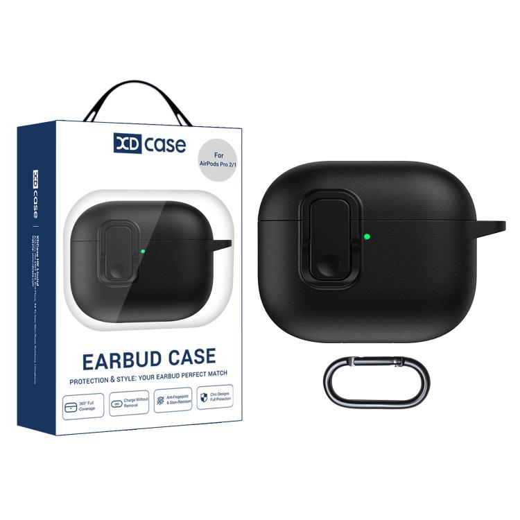 XDcase Faux Leather Texture Security Lock TPU Earbud Case, For AirPods Pro 3, For AirPods 4, For AirPods Pro 2 / 1