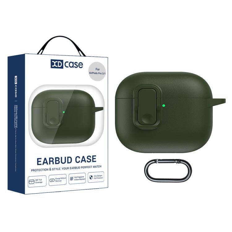 XDcase Faux Leather Texture Security Lock TPU Earbud Case, For AirPods Pro 3, For AirPods 4, For AirPods Pro 2 / 1