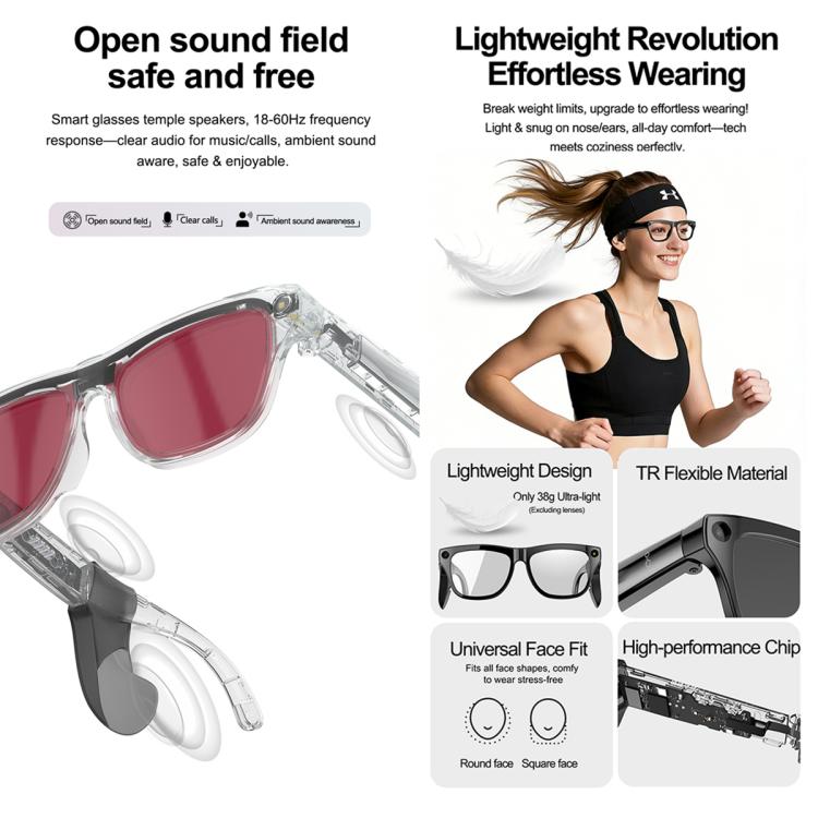 XK One Mac 8MP AI Smart Glasses with Voice & Touch Control