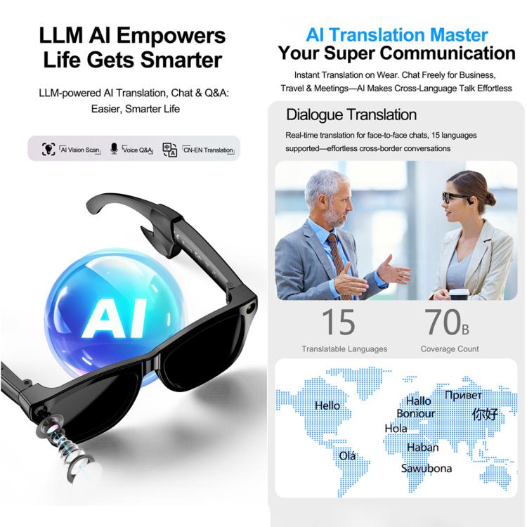 XK One Mac 8MP AI Smart Glasses with Voice & Touch Control