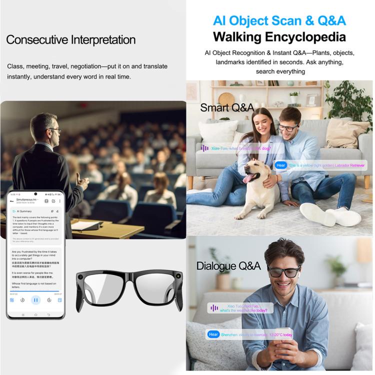 XK One Mac 8MP AI Smart Glasses with Voice & Touch Control