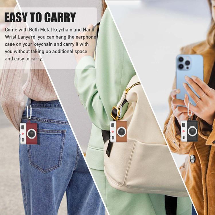 XDcase Retro Camera Style Silicone Earbuds Case, For AirPods 5 / 4, For AirPods Pro 3, For AirPods Pro 2