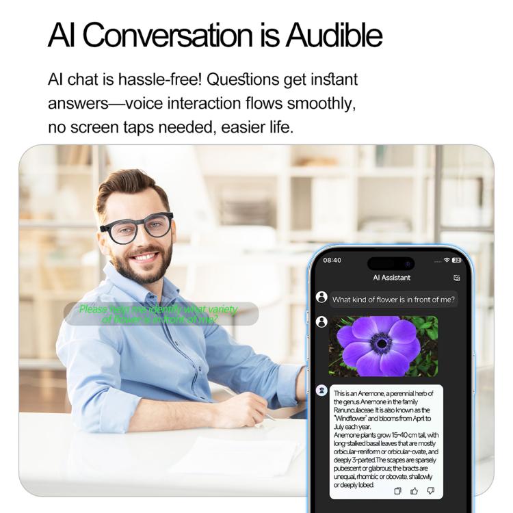 W611Pro Smart AI Glasses with 8MP Camera, Wi-Fi & AI Translation