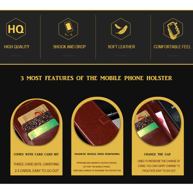 idewei Crazy Horse Texture Horizontal Flip Leather Case with Holder & Card Slots & Wallet, For Sony Xperia 5 II, For TCL 10 Pro, For TCL 10L