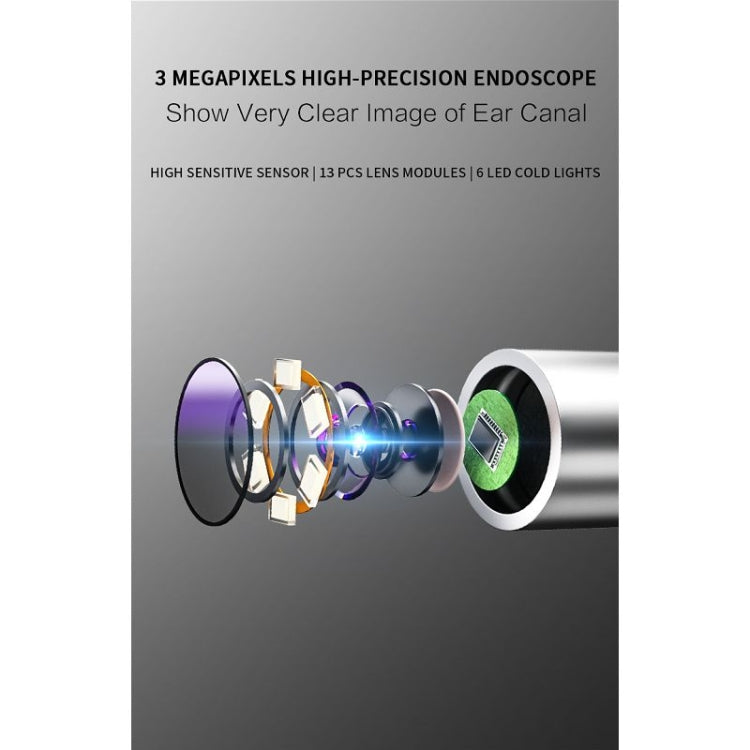 Bebird C3 Pro 2.4G 3.5mm Wireless Wifi High-definition Visual Ear Spoon 3 Million Pixels Out Ear Visual Ear Spoon, C3 Pro (White), C3 Pro (Pink), C3 Pro (Green), C3 Pro (Black)