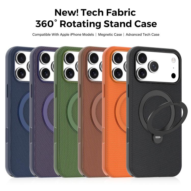 Tech Fabric 360 Rotation Holder Magnetic Phone Case, For iPhone 14 Pro, For iPhone 14 Pro Max, For iPhone 13 Pro Max, For iPhone 13 Pro