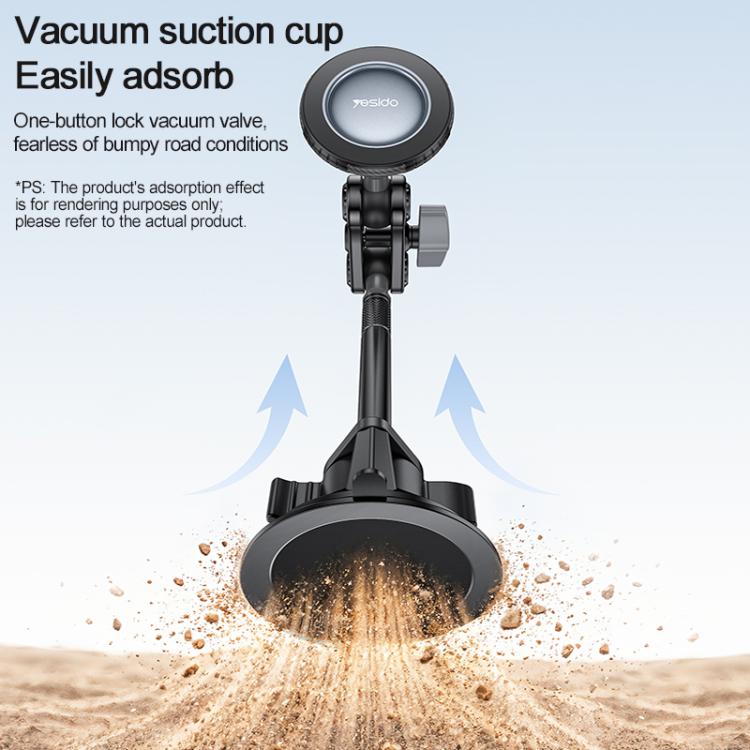 Yesido C282 Car Suction Cup Strong Magnetic Phone Shooting Holder Long Version, C282