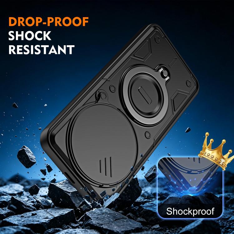 Ring Holder Lens Slide Cover Phone Case, For Honor X9c / Magic7 Lite