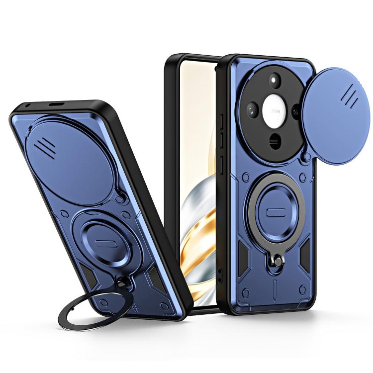 Ring Holder Lens Slide Cover Phone Case, For Honor X9c / Magic7 Lite