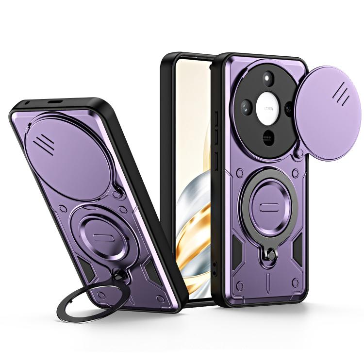 Ring Holder Lens Slide Cover Phone Case, For Honor X9c / Magic7 Lite