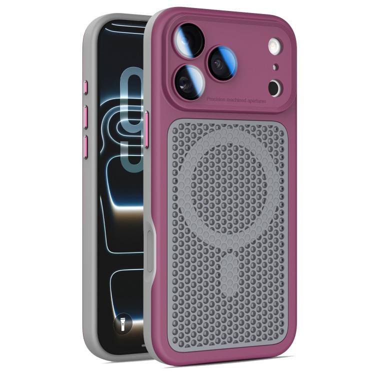 Armor Shield Mesh Cooling Magnetic Phone Case with Lens Film, For iPhone 17 Pro Max, For iPhone 17 Pro, For iPhone 17, For iPhone 16 Pro Max