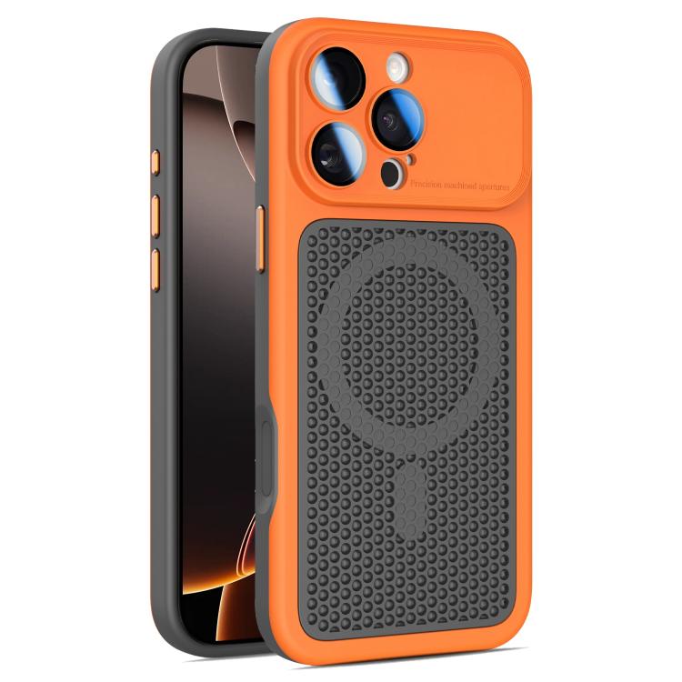 Armor Shield Mesh Cooling Magnetic Phone Case with Lens Film, For iPhone 17 Pro Max, For iPhone 17 Pro, For iPhone 17, For iPhone 16 Pro Max