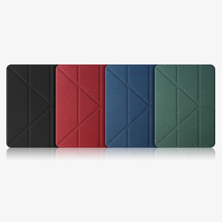 Mutural Multi-fold Smart Leather Tablet Case For iPad Air 2022 / 2020 10.9(Red)