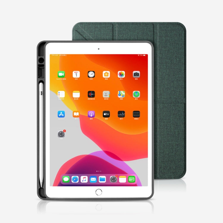 Mutural Multi-fold Smart Leather Tablet Case For iPad Air 2022 / 2020 10.9(Green)