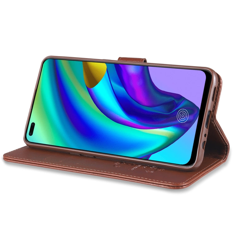 For OPPO F17 Pro / A93 AZNS Sheepskin Texture Horizontal Flip Leather Case with Holder & Card Slots & Wallet(Brown)