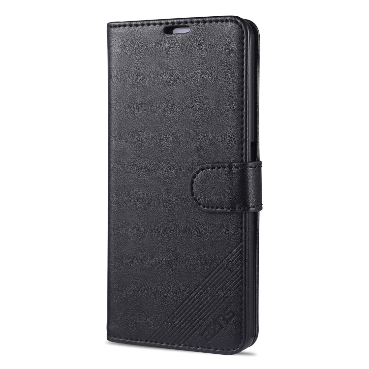 For OPPO Realme 7 4G AZNS Sheepskin Texture Horizontal Flip Leather Case with Holder & Card Slots & Wallet(Black)