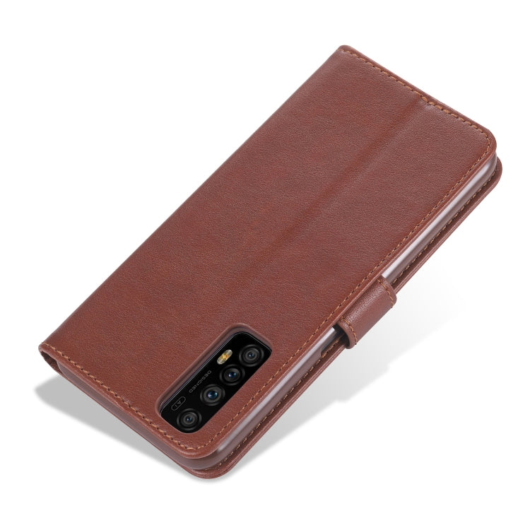 For OPPO Realme 7 4G AZNS Sheepskin Texture Horizontal Flip Leather Case with Holder & Card Slots & Wallet(Red)