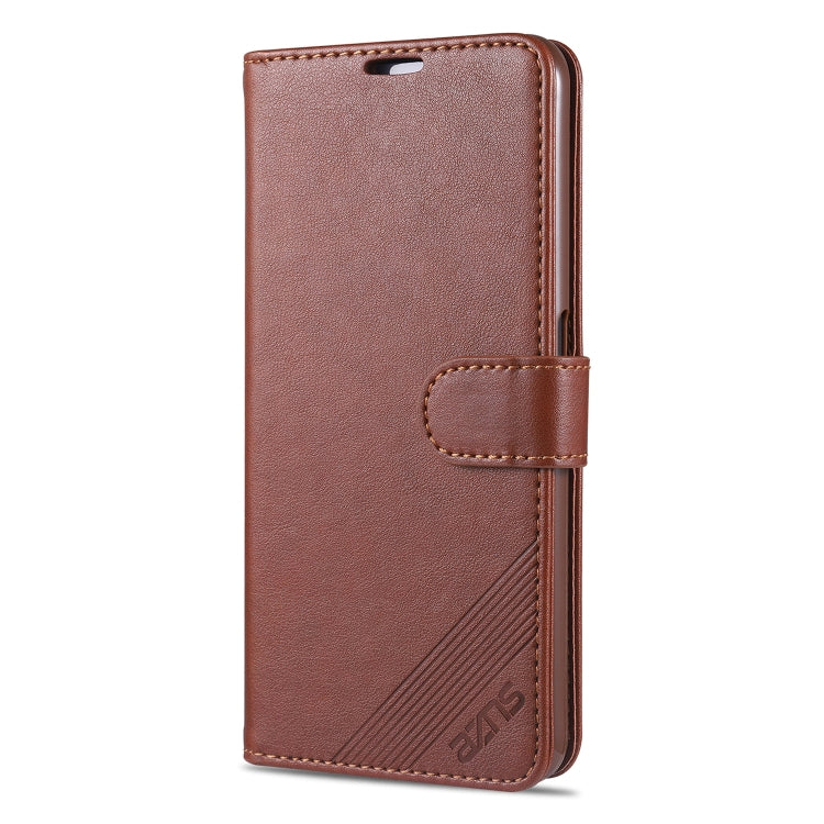 For OPPO Realme 7 4G AZNS Sheepskin Texture Horizontal Flip Leather Case with Holder & Card Slots & Wallet(Brown)