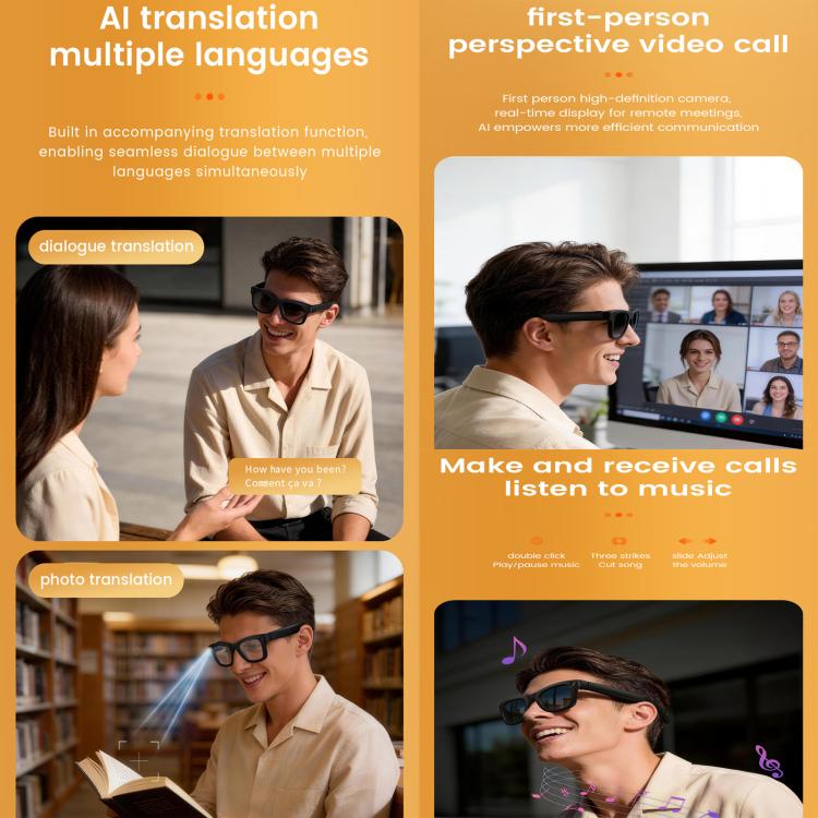 E09C Photochromic Smart AI Glasses with 8MP Camera & AI Assistant
