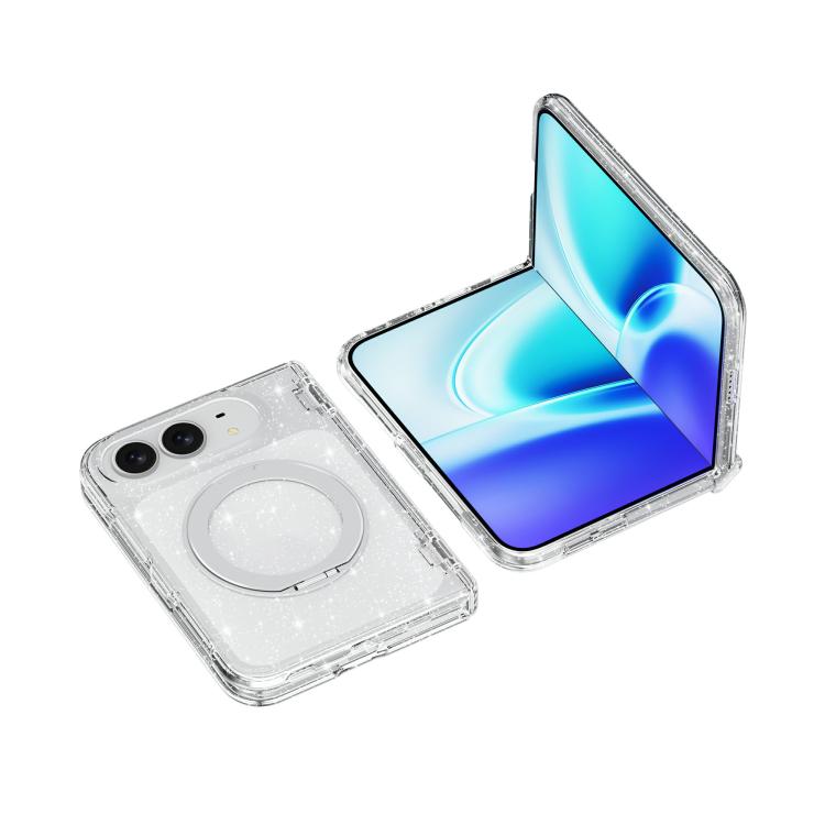 Terminator Style Glitter Powder Magnetic Holder Phone Case, For iPhone Duo