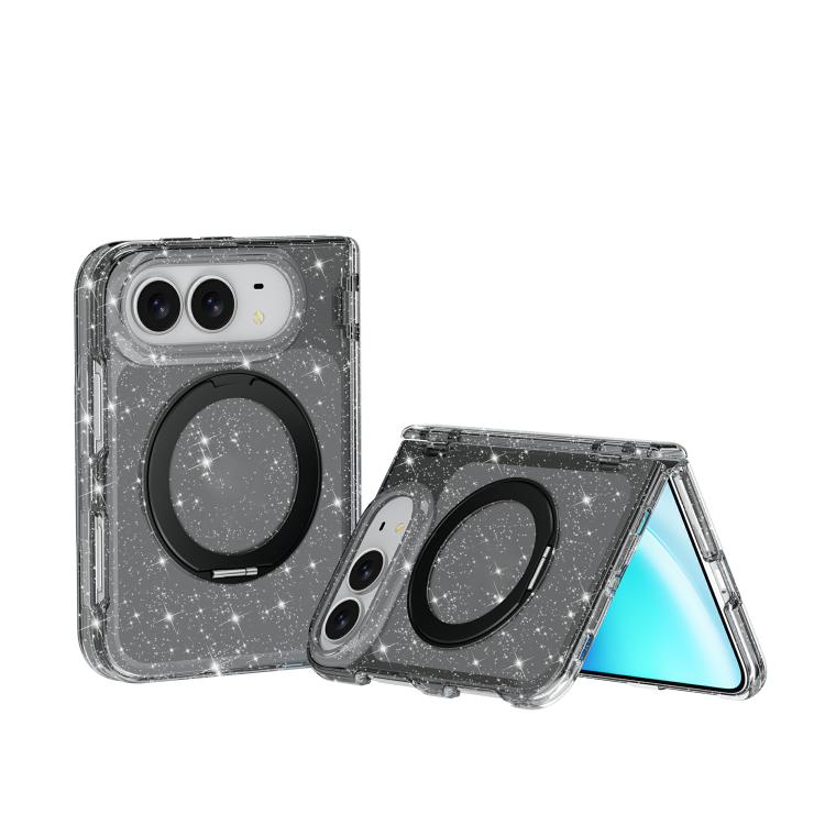 Terminator Style Glitter Powder Magnetic Holder Phone Case, For iPhone Duo