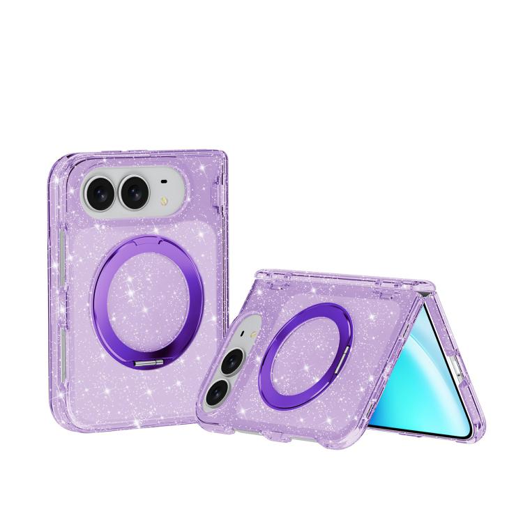 Terminator Style Glitter Powder Magnetic Holder Phone Case, For iPhone Duo
