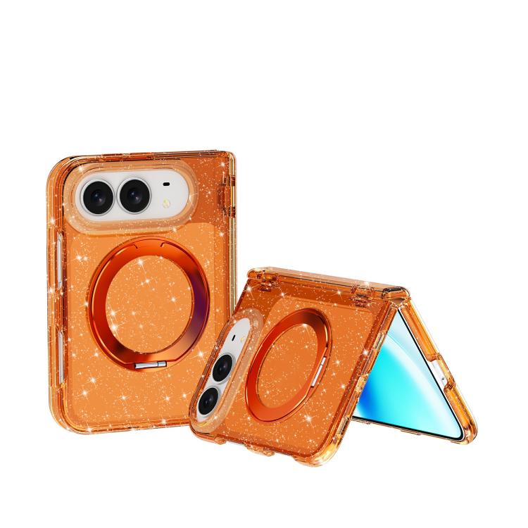 Terminator Style Glitter Powder Magnetic Holder Phone Case, For iPhone Duo