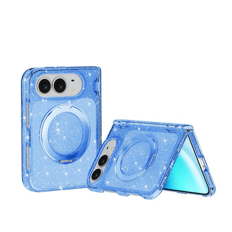 Terminator Style Glitter Powder Magnetic Holder Phone Case, For iPhone Duo