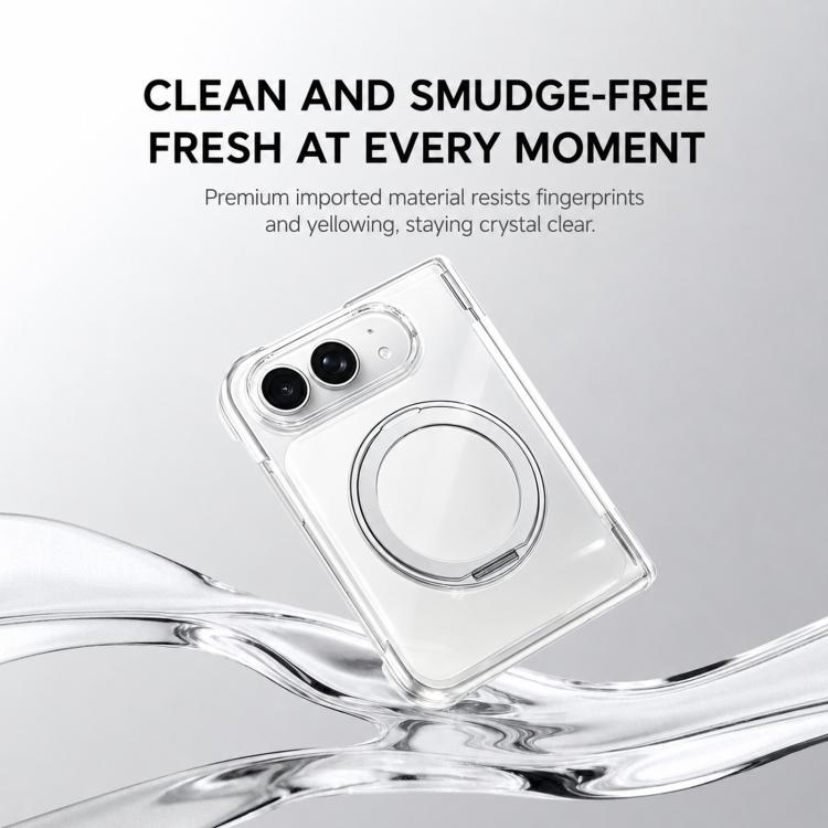 Crystal Clear Magnetic Phone Case with 360 Rotation Holder, For iPhone Duo