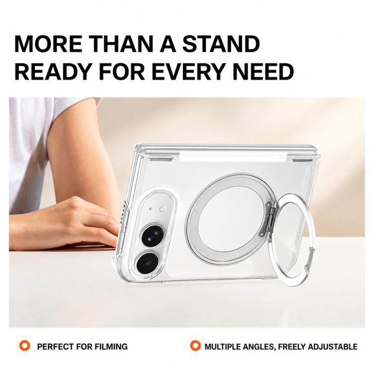 Crystal Clear Magnetic Phone Case with 360 Rotation Holder, For iPhone Duo