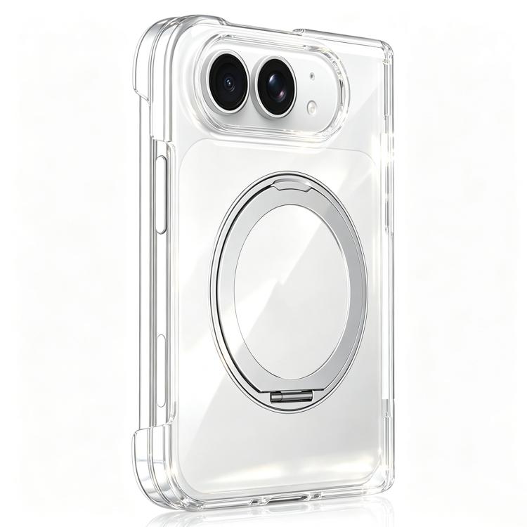 Crystal Clear Magnetic Phone Case with 360 Rotation Holder, For iPhone Duo