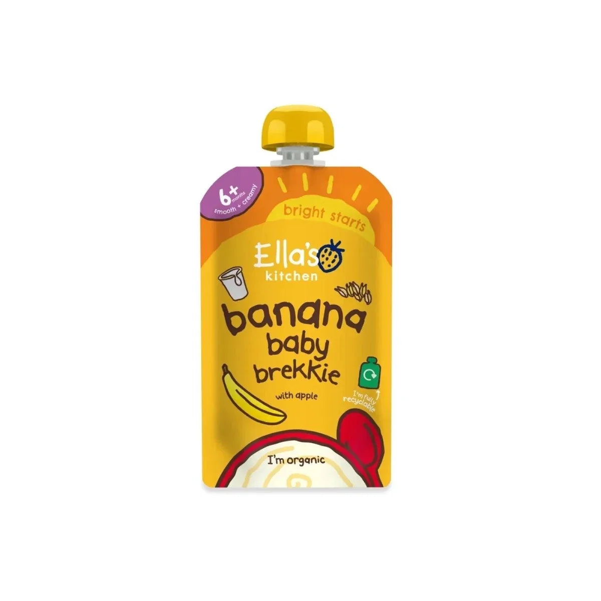 Ella's Kitchen Organic Banana Baby Brekkie Baby Food Breakfast Pouch 6+ months 100g