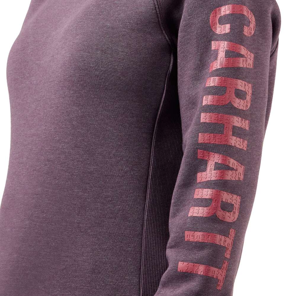 Carhartt 104410 Women's Relaxed Fit Midweight Crew Neck Logo Sweatshirt Fleece